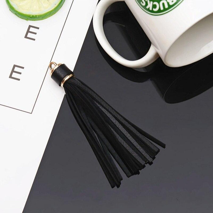 Vibrant 5-Piece Faux Leather Tassel Fringe Set for Creative Jewelry and Craft Projects