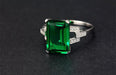 Exquisite Botanica Large Created Emerald Ring