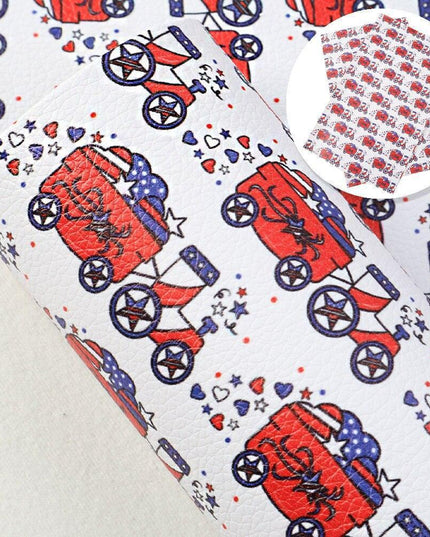 Patriotic Faux Leather Crafting Material - 20*33cm