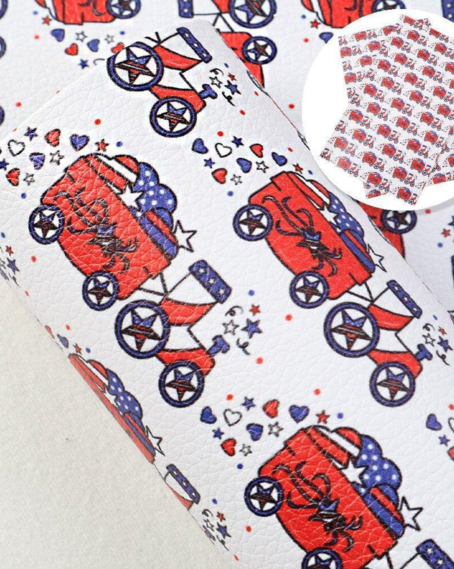 Patriotic Faux Leather Crafting Material - 20*33cm