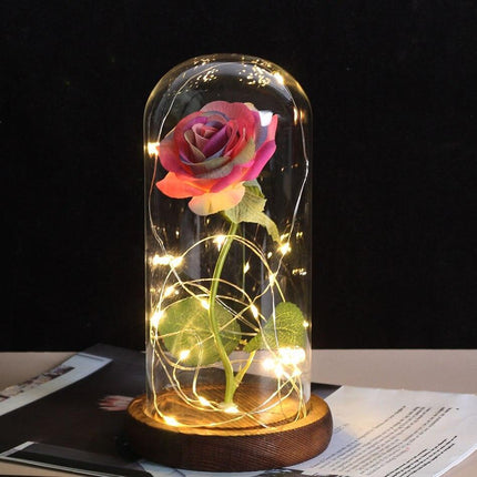 Eternal Rose LED Glass Dome for Enchanting Decor