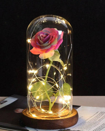 Eternal Rose LED Glass Dome for Enchanting Decor