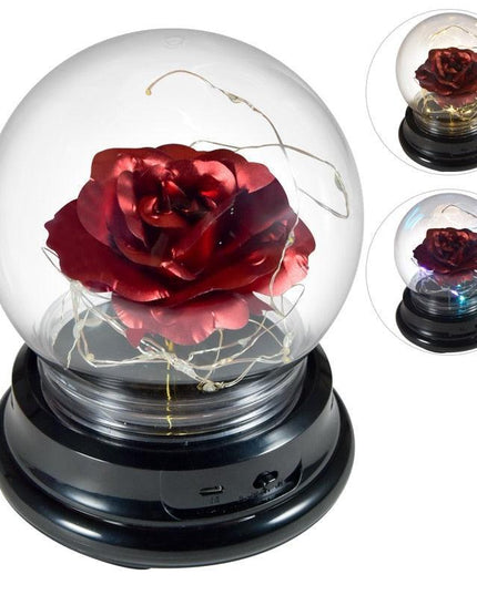 Eternal Glow Rose Dome - Illuminated Floral Beauty