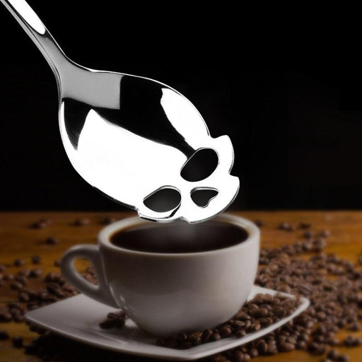 Skull Design Stainless Steel Coffee Scoop and Dessert Spoon