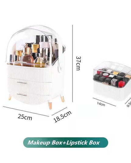 Elegant Makeup and Jewelry Storage Solution with Spacious Organization Compartments