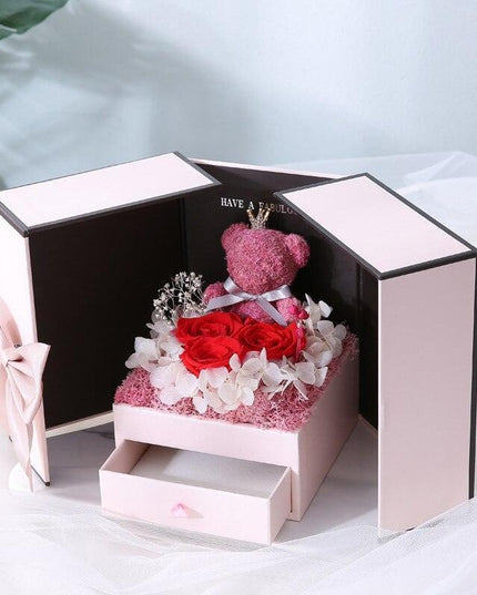 Rose Teddy Bear Delight Box - A Unique Expression of Love