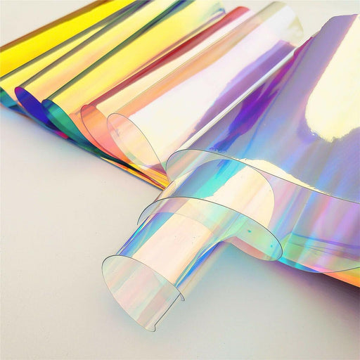 Rainbow Sparkle Holographic PVC Fabric - DIY Craft Material