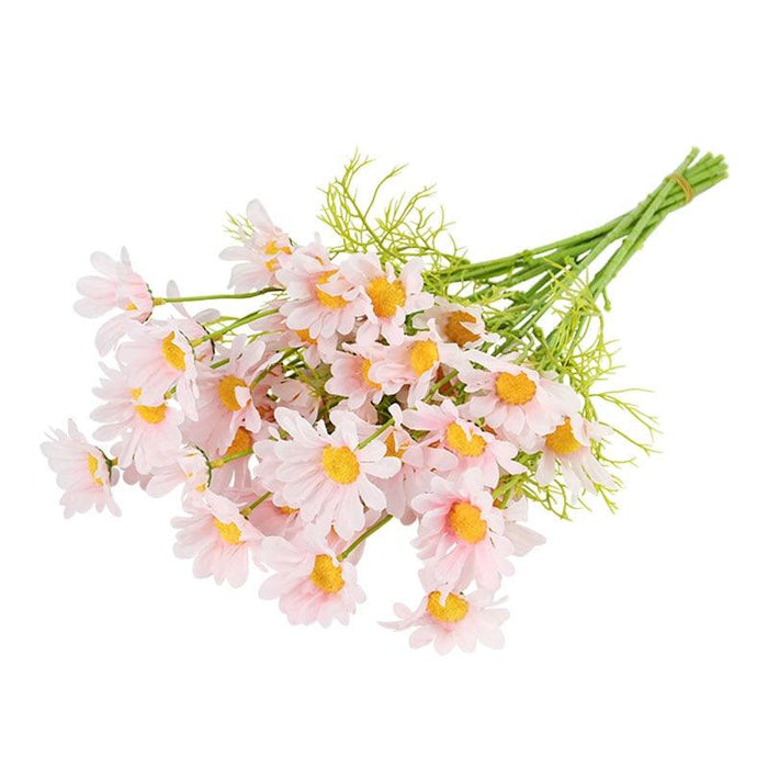 Elegant Pink Daisy Silk Flower Bunch - 5 Piece Bundle with 50cm Stems - Chic Floral Arrangement for Vase - Quick Order Processing