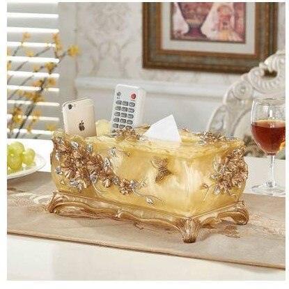 Chic European Resin Tissue Organizer - Vintage Style Home Accent