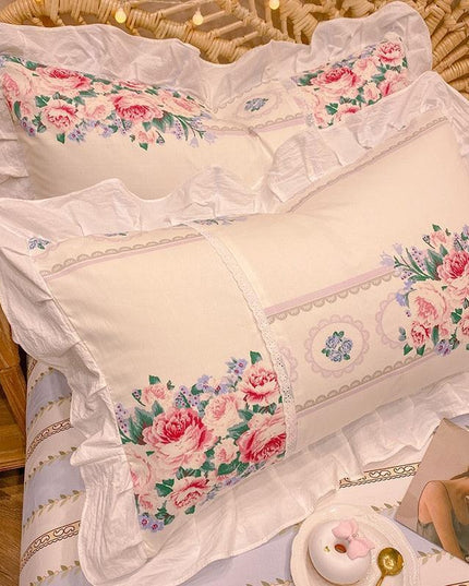 Chic Botanical Cotton Pillowcase Duo for King-Sized Pillows