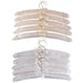 Luxurious Set of 5 Beige/White Satin Padded Hangers for Premium Garment Care