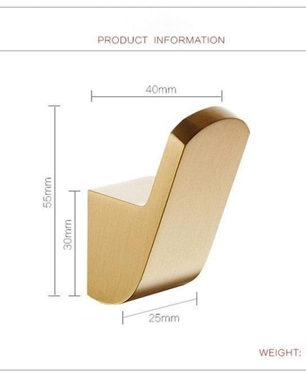 Vintage Brass Bathroom Coat Hook - Stylish Space Saver for Towels and Robes