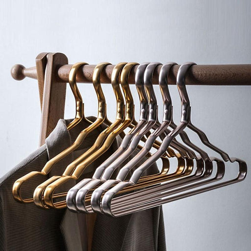 Sleek 10-Piece Anti-Slip Aluminum Alloy Hangers - Diverse Color Options