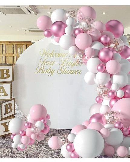 Enchanting Pink Balloon Decoration Set for a Dreamy Baby Girl's Birthday Celebration