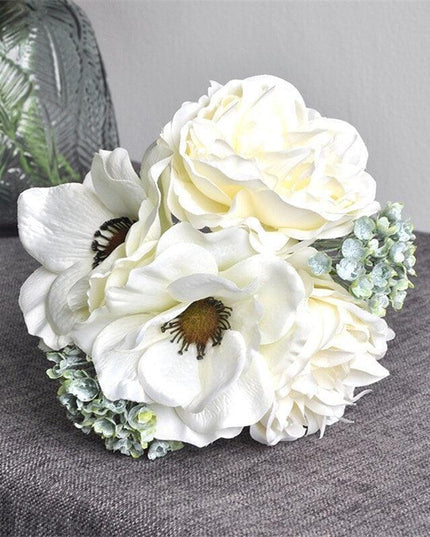 Nordic Elegance: Luxe DIY Silk Peony and Anemone Wedding Bouquet