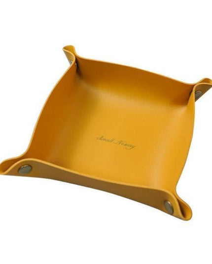 Chic PU Leather Desktop Storage Tray for Stylish Home Organization