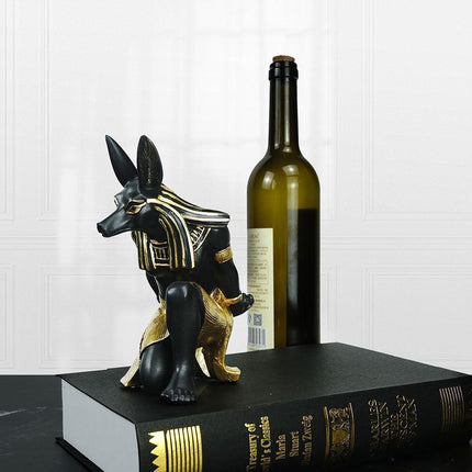 Anubis Wine Rack Sculpture - Stunning Resin Art Piece for Wine Connoisseurs and Culture Enthusiasts