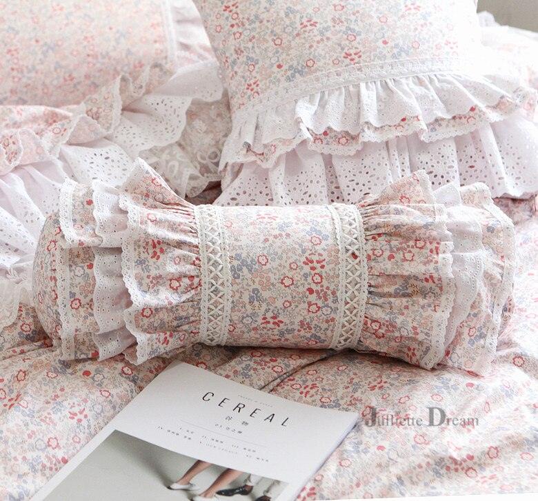 White embroidered cushion decorative bedding pillow European candy cushion princess ruffle lace lumbar pillow sofa hand rests-0-Très Elite-08-Cushion Cover-Très Elite