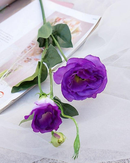 Deluxe 70cm Trigeminal Eustoma Silk Flower Bouquet - Lifelike Elegance