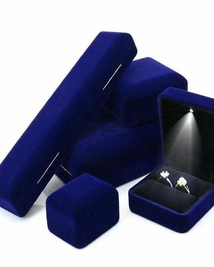 Illuminated Plush Jewelry Display Case with LED Lighting for Elegant Showcasing