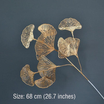 Gilded Maple Leaf Branch - Elegant Home & Office Decor Statement Piece