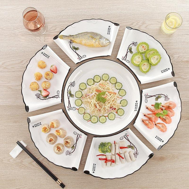 Sophisticated Fan-Designed Bone China Tableware Set