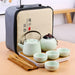 Elegant Ceramic and Metal Tea Ceremony Set with Artistic Tea Tray - Exquisite Tea Ceremony Set for Tea Enthusiasts