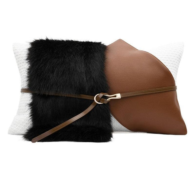 Cozy Scandinavian-Style Plush Lumbar Pillow Covers for Home Elegance