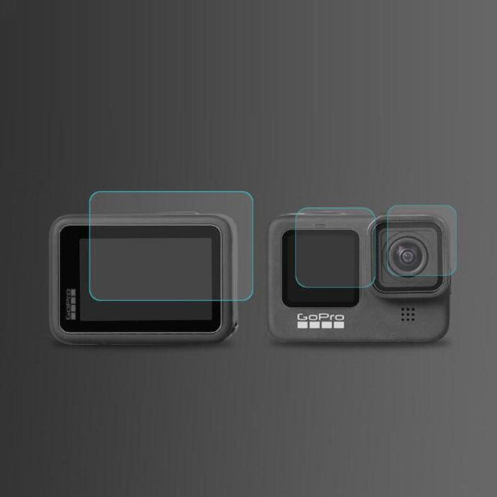 GoPro Hero 9 Black Camera Lens Tempered Glass Screen Protector Set