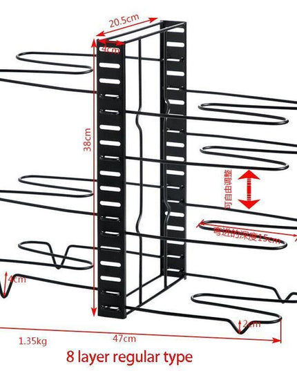 8-Tier Cookware Organizer Rack: The Essential Space-Saving Kitchen Solution