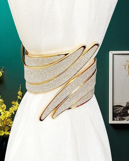 Luxurious Diamond Alloy Curtain Tieback with European Flair
