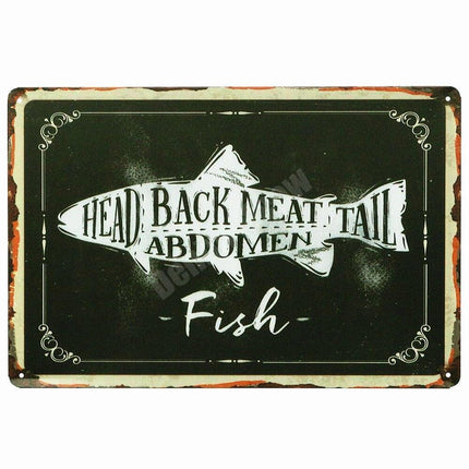 Vintage Culinary Metal Wall Art - Rustic Butcher's Guide Sign with Bulk Savings