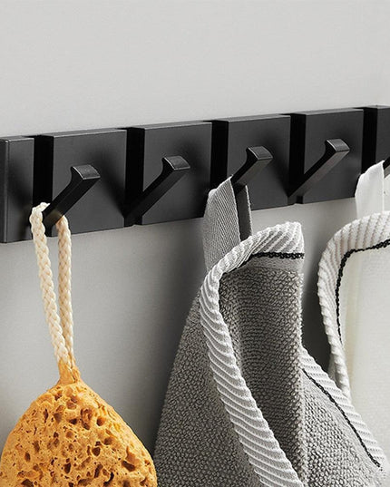 Modern Black Gold Compact Folding Towel Rack