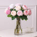 Elegant 5-Piece Realistic Rose Artificial Flowers Bouquet with Moisturizing Simulation