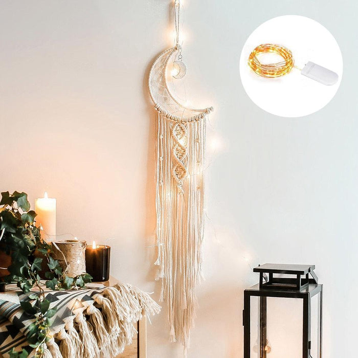 Moonlit Dreams Macrame Wall Hanging - Handcrafted Eco-Conscious Bohemian Decor