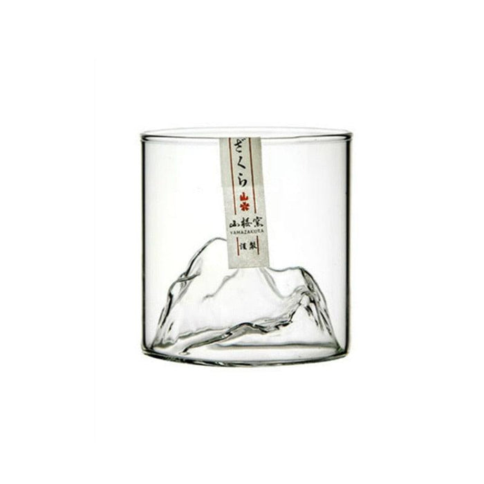 Elevate Your Drinking Experience with the Japanese Alps Glacier Whiskey Glass Set in an Elegant Wooden Box
