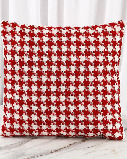 Chic Reversible Black and White Pillow Covers Featuring Houndstooth & Checkered Designs