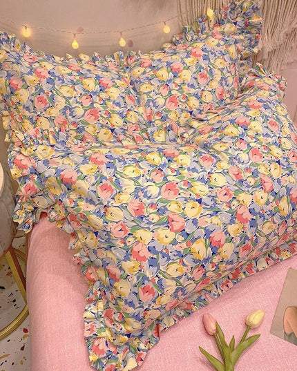 Chic Botanical Cotton Pillowcase Duo for King-Sized Pillows