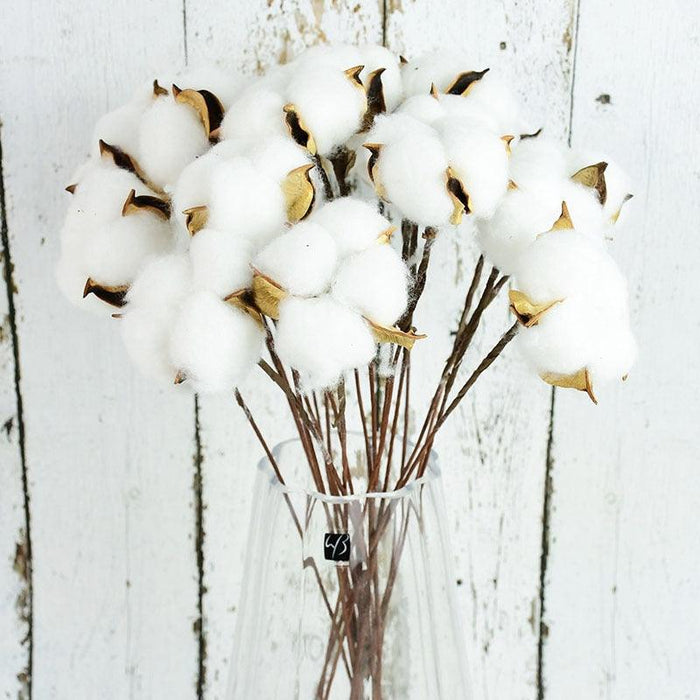 Elegant White Cotton Floral Branch Set for Home Decor and Weddings