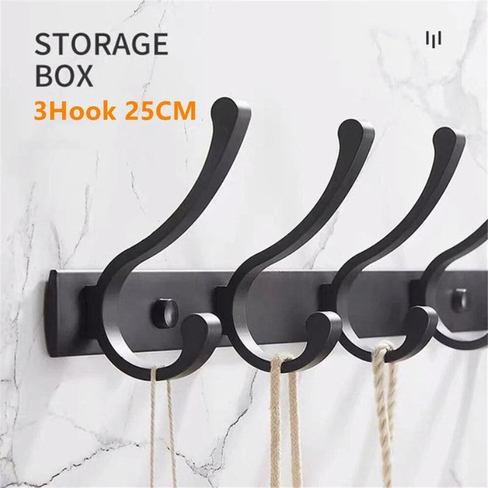 Elegant Wall-Mounted Storage Rack with Hooks and Shelf - Multi-Purpose Home Organizer