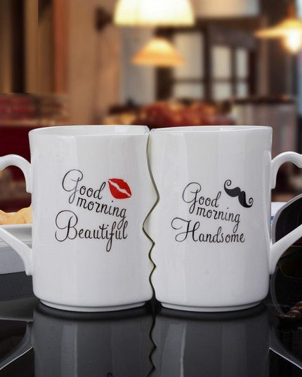 Romantic Ceramic Lovebird Mug Duo - A Perfect Gift for Couples