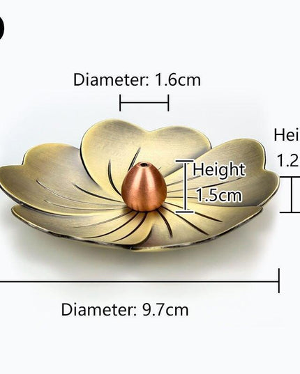 Lotus Harmony Incense Burner: Premium Zinc Alloy Coil Plate for Tranquil Spaces