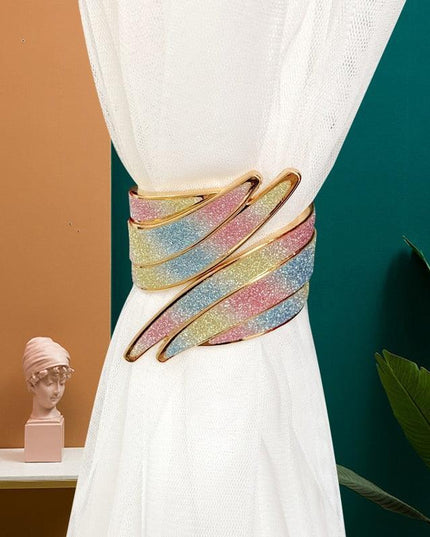 Luxurious Diamond Alloy Curtain Tieback with European Flair