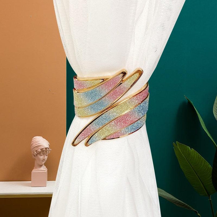 European Light Luxury Curtain Buckle with Alloy Inlaid Diamond Design