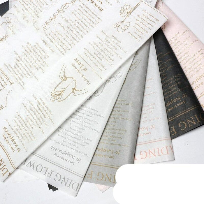 Elegant Alphabet and Floral Tissue Paper Set for Stylish Gift Wrapping