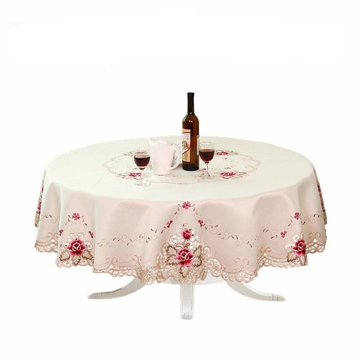 European Garden Blossom Embroidered Table Runner - Exquisite Dining and Event Decor