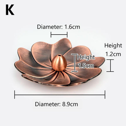 Lotus Harmony Incense Burner: Premium Zinc Alloy Coil Plate for Tranquil Spaces
