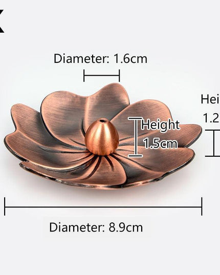 Lotus Harmony Incense Burner: Premium Zinc Alloy Coil Plate for Tranquil Spaces