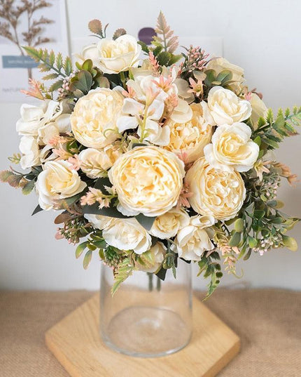 Elegant White Silk Roses - Perfect for Weddings, Autumn Decor, and Holiday Celebrations