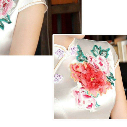 Elegance Redefined: Stunning Floral Cheongsam Dress for Special Occasions